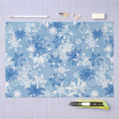 Blauw wit sneeuwvlokpapier tissuepapier (Craft)