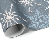  blauw wit Snowflake kerstmis Cadeaupapier (Rol Hoek)