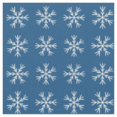 Blauw wit Snowflake patroon Stof (Close Up)