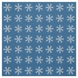 Blauw wit Snowflake patroon Stof