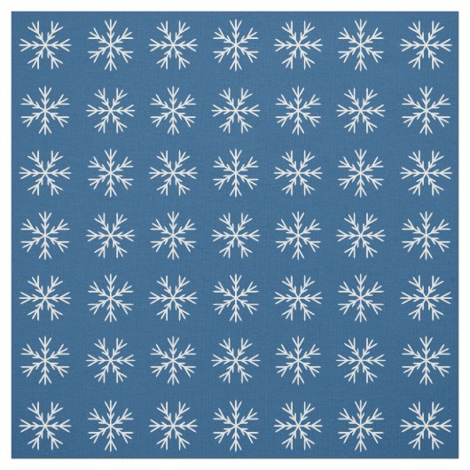 Blauw wit Snowflake patroon Stof (Swatch)