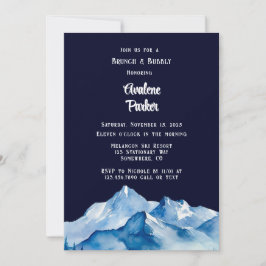 Blauw Wit Snowy Mountains Brunch & Bubbly Kaart