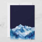Blauw Wit Snowy Mountains Trouwdouche Kaart (Achterkant)