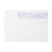 Blauw & Wit Snowy Tak Wraparound adreslabel (Achterkant)