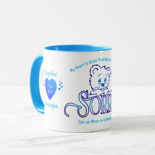 BLAUW-WIT SORRY MOK (Voorkant links)