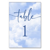 Blauw Wit Sparkle Wolken Bruiloft Kaart (Voorkant)