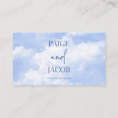 Blauw Wit Sparkle Wolken Bruiloft Plaatskaartje (Achterkant)