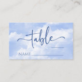 Blauw Wit Sparkle Wolken Bruiloft Plaatskaartje (Voorkant)