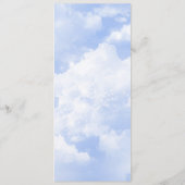 Blauw Wit Sparkle Wolken Dromerige Elegante Bruilo Menu (Achterkant)