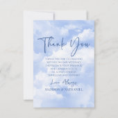 Blauw Wit Sparkle Wolken Huwelijk Custom Foto Bedankkaart (Voorkant)