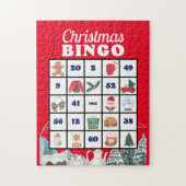 Blauw Wit Speelse Kerstmis Bingo puzzel Legpuzzel (Verticaal)