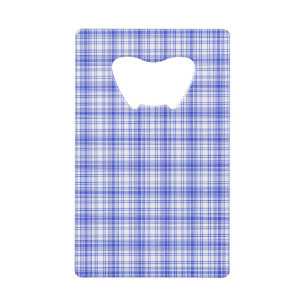 Blauw wit speldenschaal 2 creditkaart flessenopener