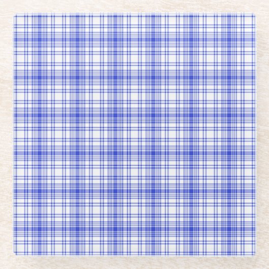 Blauw wit speldenschaal 2 glazen onderzetter (Voorkant)