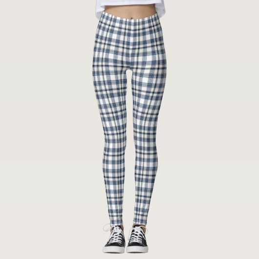 Blauw wit speldenstaart 1 leggings (Voorkant)