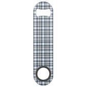 Blauw wit speldenstaart 1 speed flessenopener (Achterkant)