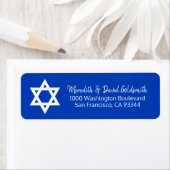Blauw Wit Ster van David Bar Mitzvah Adres Etiket (Insitu)
