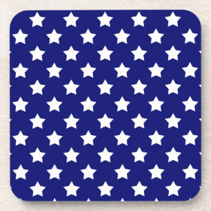 Blauw wit sterren patroon decoratief bier onderzetter