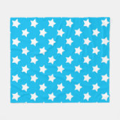Blauw wit sterren patroon decoratief fleece deken (Voorkant (Horizontaal))