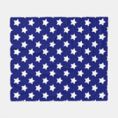 Blauw wit sterren patroon decoratief fleece deken (Voorkant (Horizontaal))