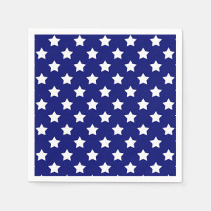 Blauw wit sterren patroon decoratief servet