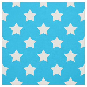 Blauw Wit Sterren Patroon Decoratief Textiel Stof