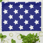 Blauw wit sterren patroon decoratief theedoek (Gevouwen)