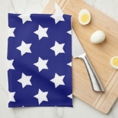 Blauw wit sterren patroon decoratief theedoek (Quarter Fold)