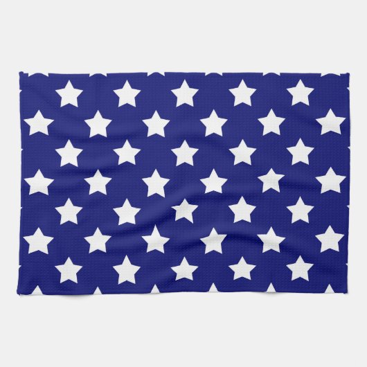 Blauw wit sterren patroon decoratief theedoek (Horizontaal)