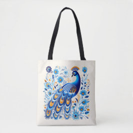 Blauw Wit Stijlvolle Trendy Informal Causal Bloeme Tote Bag