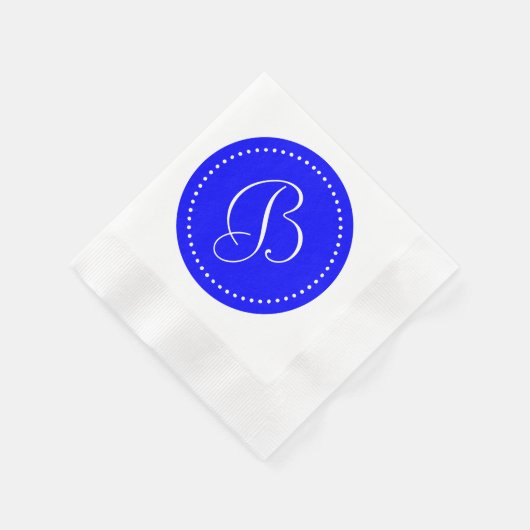 Blauw/Wit Stip Monogram Servet (Hoek)