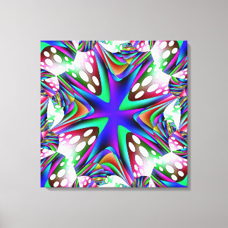 Blauw Wit Stippen Verpakt Canvas Afdruk