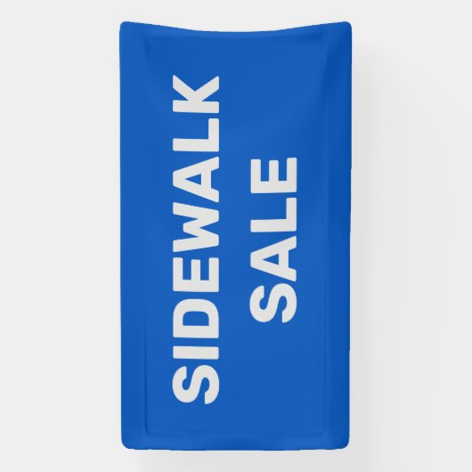 Blauw-wit stoep verkoop spandoek (Verticaal)