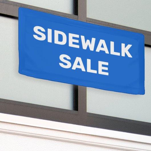 Blauw-wit stoep verkoop spandoek (Buitenkant Gebouw)