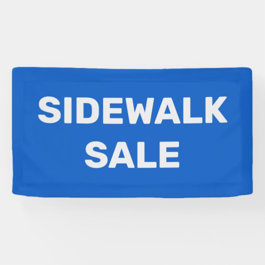 Blauw-wit stoep verkoop spandoek (Horizontaal)