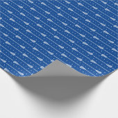Blauw Wit Stokken en Gevlekte Lijnen Patterned Cadeaupapier (Hoek)