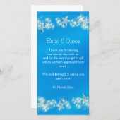 Blauw wit strand zeesterren bruiloft bedankkaart (Voorkant / Achterkant)