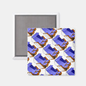Blauw & Wit Strandstoelen Thema Magneet (Voorkant / Achterkant)