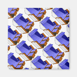 Blauw & Wit Strandstoelen Thema Magneet