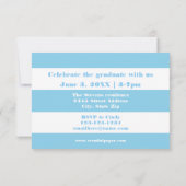 Blauw & wit streep - 3x5 Afstuderen aankondiging (Achterkant)