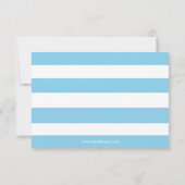 Blauw & Wit Streep - 3x5 Geboorteaankondiging Aankondiging (Achterkant)
