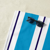Blauw Wit Streep Anker Nautisch Strandlaken (In situ)