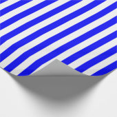 Blauw/Wit Streep Cadeaupapier (Hoek)