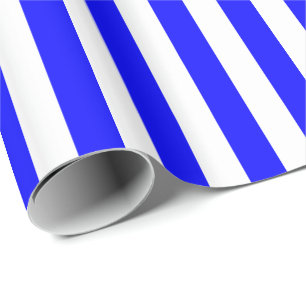 Blauw/Wit Streep Cadeaupapier