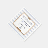 Blauw & Wit Streep Touw Knoop Oneindig Trouwfeest Servet (Hoek)