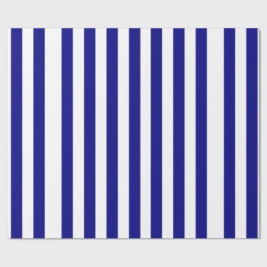 Blauw Wit Streep Verpakkend Document Cadeaupapier (Vlak)