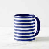 Blauw Wit Streepjespatroon Chinoiserie Coastal Mok (Voorkant rechts)