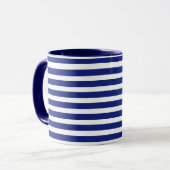 Blauw Wit Streepjespatroon Chinoiserie Coastal Mok (Voorkant links)