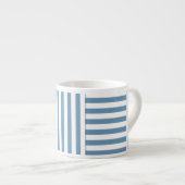blauw wit streeppatroon espresso kop (Voorkant rechts)
