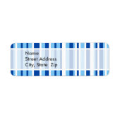 Blauw & Wit Streeppatroon Etiket (Voorkant)