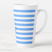 Blauw & Wit Streeppatroon met Anker Latte Mok (Rechts)